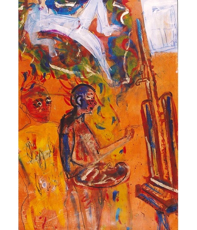 5d-nr_202_k_the_creative_process_spirit_guide_acrylic_on_paper_100_x_70_cm_1993